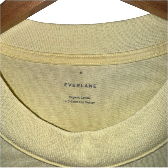 EVERLANE Premium Weight Relaxed Fit Tee Yellow Oversized Short Sleeve T-Shirt M - Picture 3 of 10